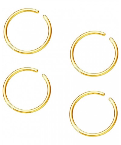 Hoop Cartilage Earring Fake Earrings Nose Rings Septum Nose Ring Stainless Steel for Women Men Girls B-Gold $7.07 Body Jewelry