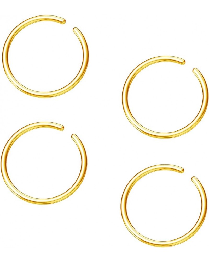 Hoop Cartilage Earring Fake Earrings Nose Rings Septum Nose Ring Stainless Steel for Women Men Girls B-Gold $7.07 Body Jewelry