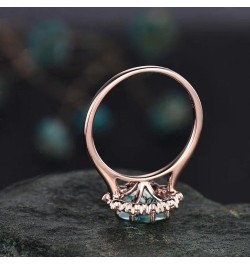 Natural Moss Agate Ring for Women 925 Sterling Silver Green Promise Ring for Women Engagement Moss Agate Jewelry for Wedding/...