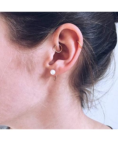 Hoop Cartilage Earring Fake Earrings Nose Rings Septum Nose Ring Stainless Steel for Women Men Girls B-Gold $7.07 Body Jewelry