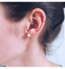 Hoop Cartilage Earring Fake Earrings Nose Rings Septum Nose Ring Stainless Steel for Women Men Girls B-Gold $7.07 Body Jewelry