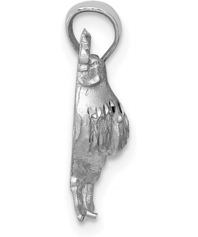 14k White Gold Satin Shiny-Cut Rooster Pendant $102.55 Pendants