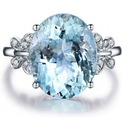 Fashion Lady Natural Stone Topaz Ring Blue Topaz Bow Ring 925 Sterling Silver Oval Gemstone Ring Engagement Ring Wedding Jewe...