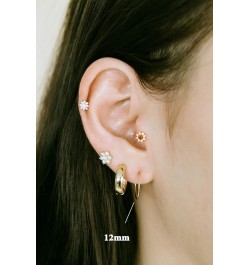 1PCS 20G 14k Solid Real Gold Round Hoop Tragus Helix Cartilage Daith inner outer Conch Ring Ear Piercing Earring 12MM $12.74 ...