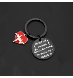 Trust Me I Watch Grey's I'm Basically A Surgeon Grey's TV Show Inspired Keychain Gift Grey Surgeon Black $9.89 Pendants