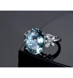 Fashion Lady Natural Stone Topaz Ring Blue Topaz Bow Ring 925 Sterling Silver Oval Gemstone Ring Engagement Ring Wedding Jewe...