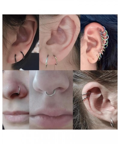 6-12Pcs 18g 20g Nose Rings for Women Men 316L Surgical Steel 16g Septum Ring Cute Tiny Cartilage Helix Conch Daith Tragus Ear...