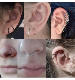 6-12Pcs 18g 20g Nose Rings for Women Men 316L Surgical Steel 16g Septum Ring Cute Tiny Cartilage Helix Conch Daith Tragus Ear...