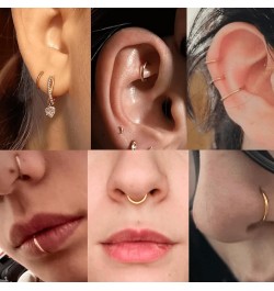 6-12Pcs 18g 20g Nose Rings for Women Men 316L Surgical Steel 16g Septum Ring Cute Tiny Cartilage Helix Conch Daith Tragus Ear...