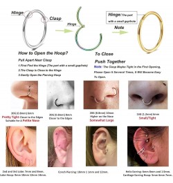 6-12Pcs 18g 20g Nose Rings for Women Men 316L Surgical Steel 16g Septum Ring Cute Tiny Cartilage Helix Conch Daith Tragus Ear...