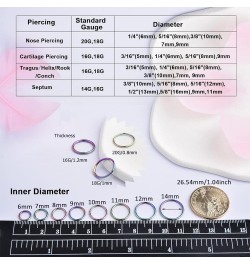 6-12Pcs 18g 20g Nose Rings for Women Men 316L Surgical Steel 16g Septum Ring Cute Tiny Cartilage Helix Conch Daith Tragus Ear...