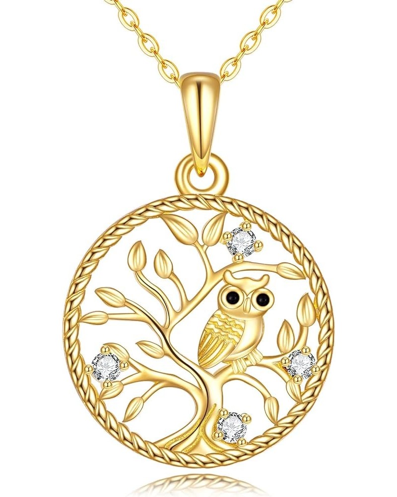 14k Gold Tree of Life/Music Note/Sun Moon/Compass Necklace Tree of Life Jewelry Gifts for Women Girls Owl $95.55 Necklaces