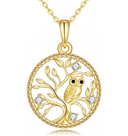 14k Gold Tree of Life/Music Note/Sun Moon/Compass Necklace Tree of Life Jewelry Gifts for Women Girls Owl $95.55 Necklaces