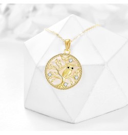 14k Gold Tree of Life/Music Note/Sun Moon/Compass Necklace Tree of Life Jewelry Gifts for Women Girls Owl $95.55 Necklaces