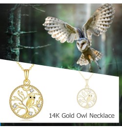 14k Gold Tree of Life/Music Note/Sun Moon/Compass Necklace Tree of Life Jewelry Gifts for Women Girls Owl $95.55 Necklaces