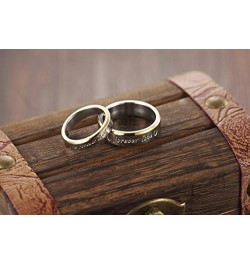 2pcs "Forever Love" Stainless Steel Promise Rings for Couple Wedding Engagement Band (Pack in Box) Men Size 10 & Women Size 8...