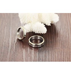 2pcs "Forever Love" Stainless Steel Promise Rings for Couple Wedding Engagement Band (Pack in Box) Men Size 10 & Women Size 8...