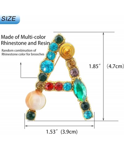 Letter Brooch Pins Initial Colorful Rhinestone Resin Brooch for Women Crafts Breastpin Gold A-Z Gold R $7.79 Brooches & Pins