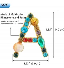 Letter Brooch Pins Initial Colorful Rhinestone Resin Brooch for Women Crafts Breastpin Gold A-Z Gold R $7.79 Brooches & Pins