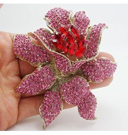 TTjewelry Classic Crystal Rhinestone Large Flowers Orchid Brooch Pins Woman Jewelry B10461600 Red $10.75 Brooches & Pins