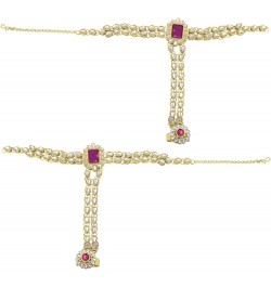 Indian Traditional Bridal Choker Necklace Matha Patti Nose Ring Haath Phool Earrings Bollywood Jewelry Rani Pink $29.44 Jewel...