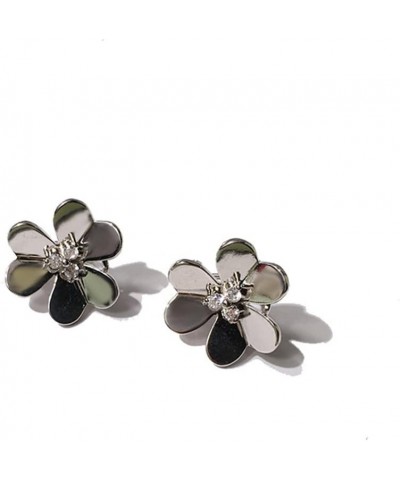 18k Gold Plated Clover Earrings Women AAA Cubic Zirconia Glossy Flowers Stud Earrings Luxury Ear Buckle Wedding Jewelry $9.11...