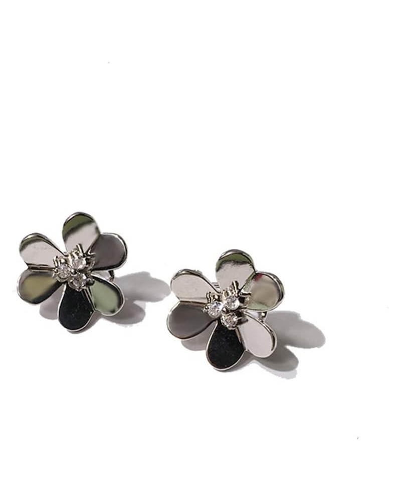 18k Gold Plated Clover Earrings Women AAA Cubic Zirconia Glossy Flowers Stud Earrings Luxury Ear Buckle Wedding Jewelry $9.11...