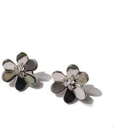 18k Gold Plated Clover Earrings Women AAA Cubic Zirconia Glossy Flowers Stud Earrings Luxury Ear Buckle Wedding Jewelry $9.11...