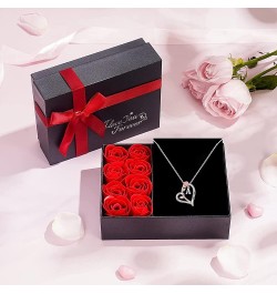 Rose Heart Necklaces for Women, Initial Necklaces for Teen Girls Women Love You Heart Letter Pendant Necklace Jewelry Anniver...