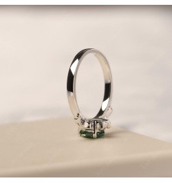 S925 Sterling Silver Gemstone Ring Pear Shaped 7X5 MM Unique Bat Ring Animal Promise Ring Gifts for Women Girls Created Green...