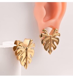 2PCS Ear Gauges Hypoallergenic 316L Stainless Steel Maple Leaves Saddle Plugs Tunnels Piercing Expander Stretchers Body Jewel...