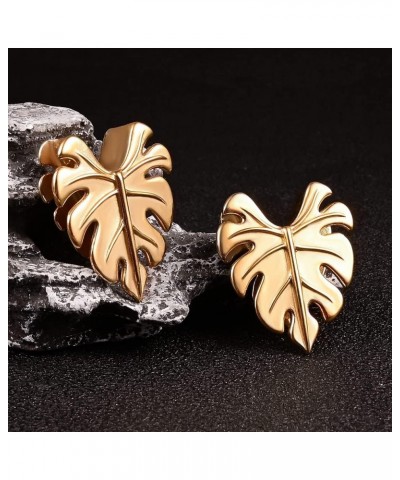 2PCS Ear Gauges Hypoallergenic 316L Stainless Steel Maple Leaves Saddle Plugs Tunnels Piercing Expander Stretchers Body Jewel...