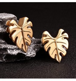 2PCS Ear Gauges Hypoallergenic 316L Stainless Steel Maple Leaves Saddle Plugs Tunnels Piercing Expander Stretchers Body Jewel...