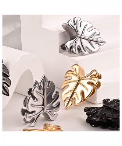 2PCS Ear Gauges Hypoallergenic 316L Stainless Steel Maple Leaves Saddle Plugs Tunnels Piercing Expander Stretchers Body Jewel...