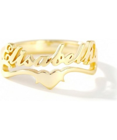 Personalized Name Ring Customized Nameplate Ring for Women Mem 10K Gold $22.54 Rings