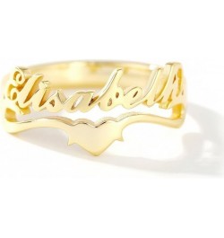 Personalized Name Ring Customized Nameplate Ring for Women Mem 10K Gold $22.54 Rings