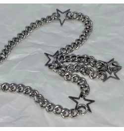 Silver Star Necklace for Women Goth Star Choker Necklaces Chunky Silver Necklace Trendy Necklace 2024 Silver $8.25 Necklaces