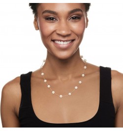 7-7.5mm Cultured Pearl Station Necklace in 14kt Yellow Gold 18.0 Inches $89.76 Necklaces