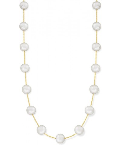 7-7.5mm Cultured Pearl Station Necklace in 14kt Yellow Gold 18.0 Inches $89.76 Necklaces