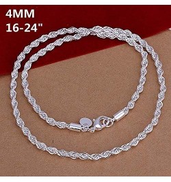 925 Sterling Silver Necklace 2mm/3mm/4mm/5mm 16-30inch Women/Mens Twisted Rope Chain collares para Mujer 3mm 40cm $9.69 Neckl...