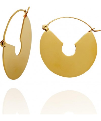 Chunky Gold Hoop Earrings For Women, Small Gold Plated Stainless Steel Statement Earrings GOLD $9.13 Earrings