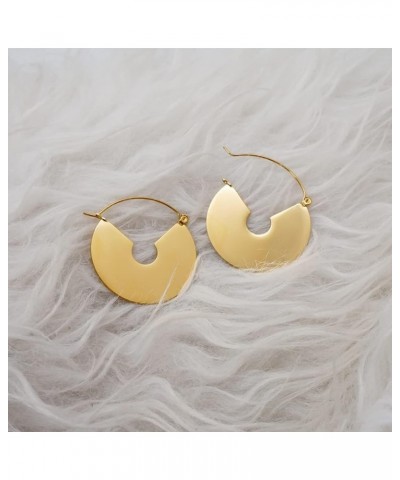 Chunky Gold Hoop Earrings For Women, Small Gold Plated Stainless Steel Statement Earrings GOLD $9.13 Earrings