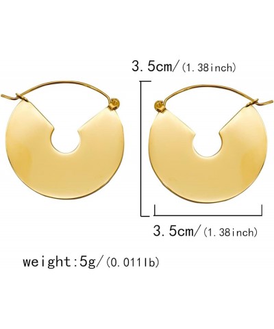 Chunky Gold Hoop Earrings For Women, Small Gold Plated Stainless Steel Statement Earrings GOLD $9.13 Earrings