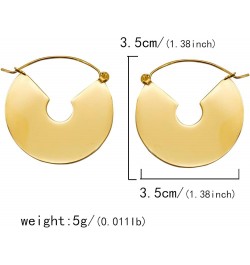 Chunky Gold Hoop Earrings For Women, Small Gold Plated Stainless Steel Statement Earrings GOLD $9.13 Earrings