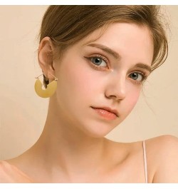 Chunky Gold Hoop Earrings For Women, Small Gold Plated Stainless Steel Statement Earrings GOLD $9.13 Earrings