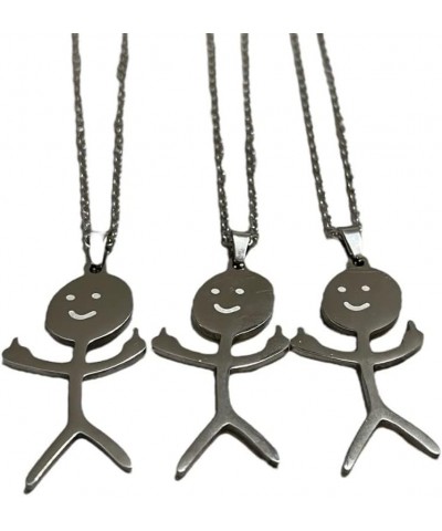 Pendantify Funny Middle Finger Doodle Necklace | Flip Off Doodle Necklace | Cool Smiley Stickman Matchstick Doodle Necklace M...