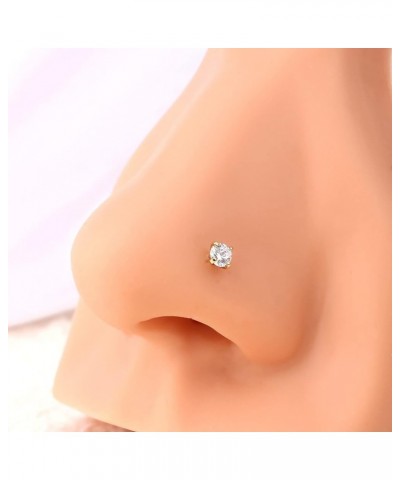 Gold Nose Studs 20G Nose Piercings Solid Gold L-Shaped Nose Stud Screw Nose Bone Nose Rings Screw Nose Piercing Jewelry 10K 3...