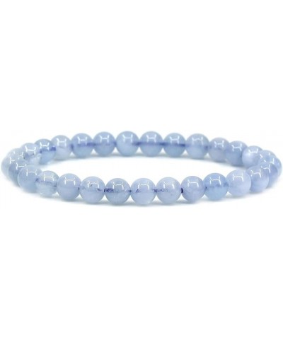 Handmade Gem Semi Precious Gemstone 6mm Round Beads Stretch Bracelet 7" Unisex A Grade Aquamarine $9.71 Bracelets