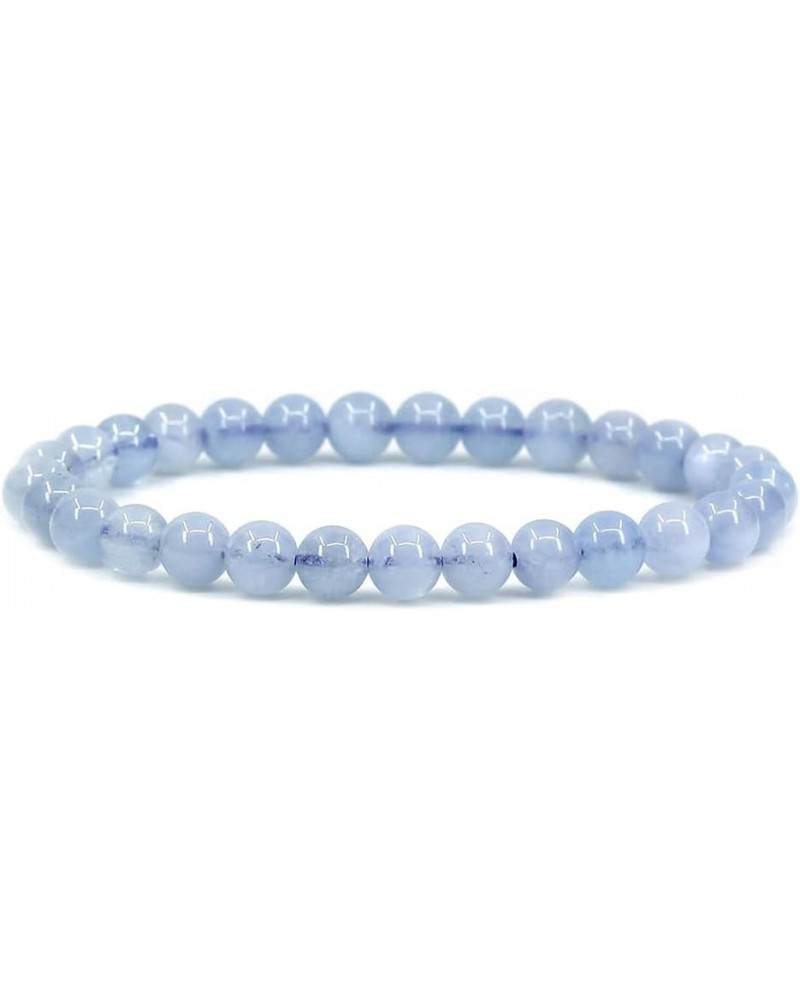 Handmade Gem Semi Precious Gemstone 6mm Round Beads Stretch Bracelet 7" Unisex A Grade Aquamarine $9.71 Bracelets