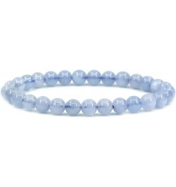 Handmade Gem Semi Precious Gemstone 6mm Round Beads Stretch Bracelet 7" Unisex A Grade Aquamarine $9.71 Bracelets